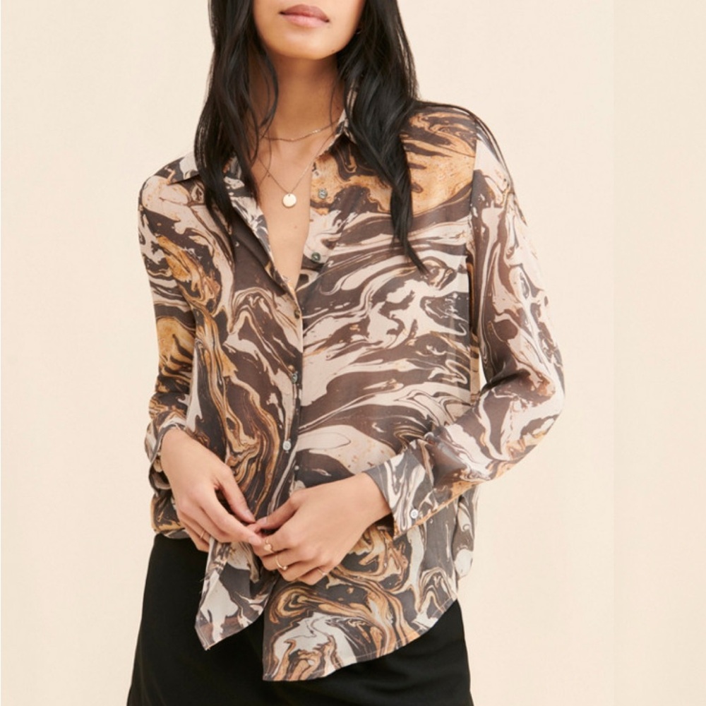 Dress Forum Marble Button Down